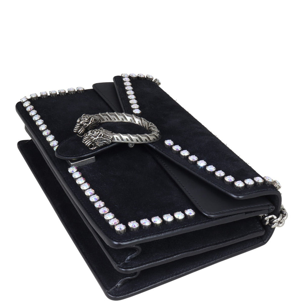 Gucci Dionysus Crystal Embellished Suede Small Shoulder Bag