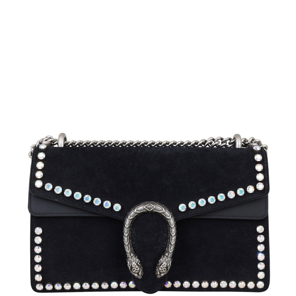 Gucci Dionysus Crystal Embellished Suede Small Shoulder Bag