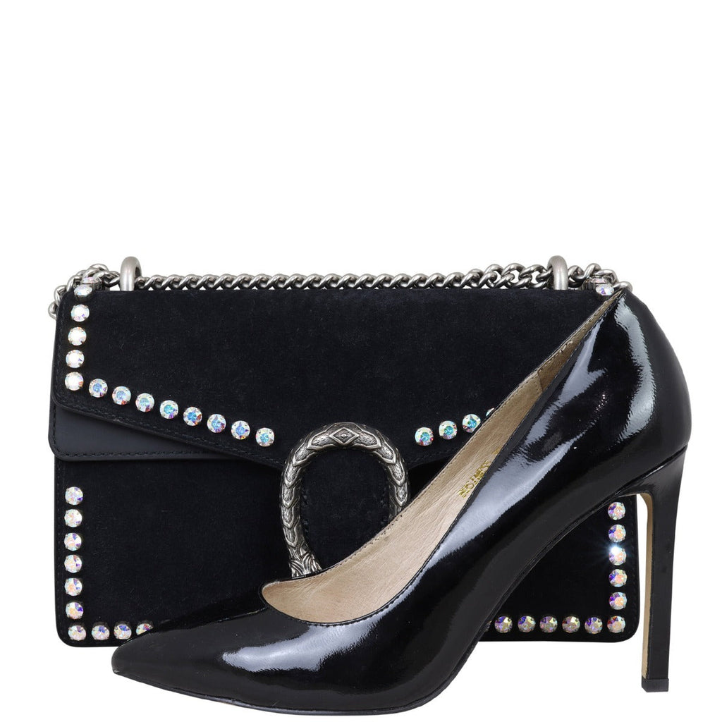 Gucci Dionysus Crystal Embellished Suede Small Shoulder Bag
