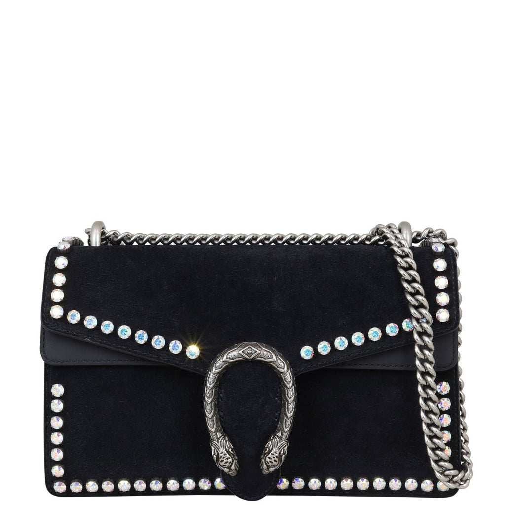 Gucci Dionysus Crystal Embellished Suede Small Shoulder Bag