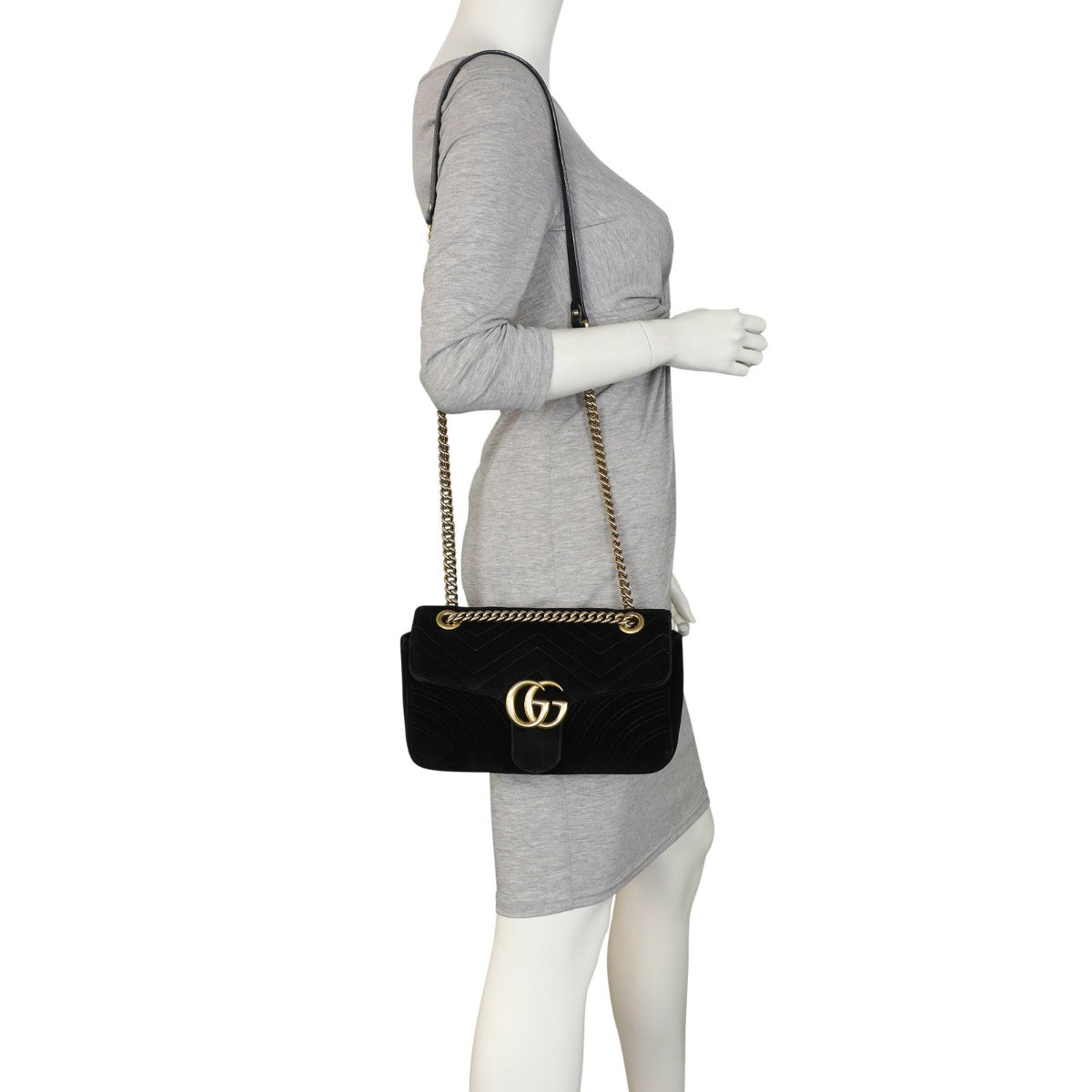 Gucci GG Marmont Small Velvet Shoulder Bag