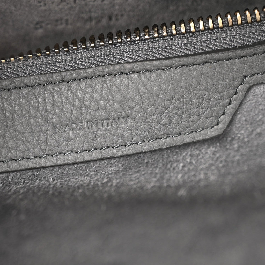 Baby Drummed Calfskin Micro Luggage Kohl