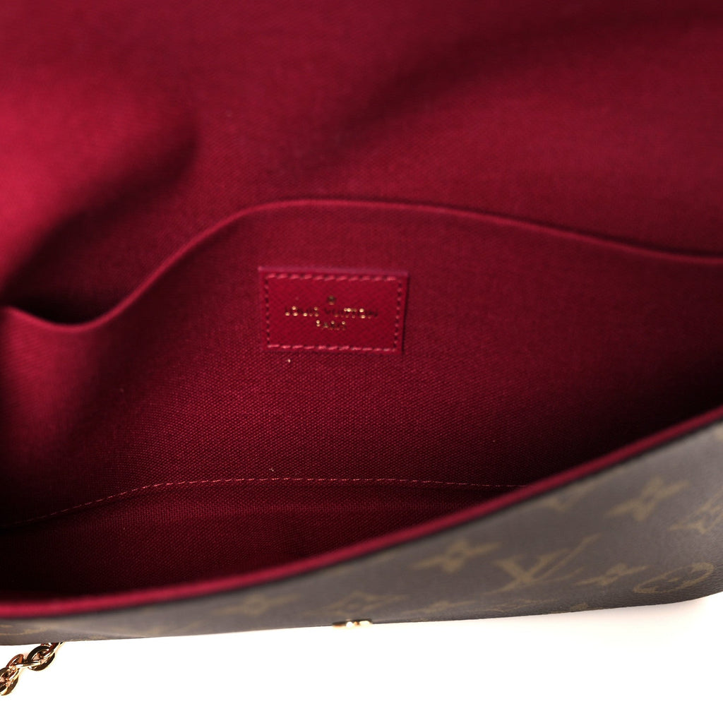 Monogram Pochette Felicie Chain Wallet Fuchsia