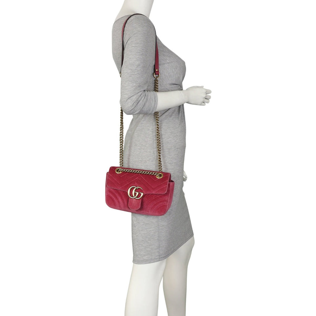 Gucci GG Marmont Velvet Mini Shoulder Bag