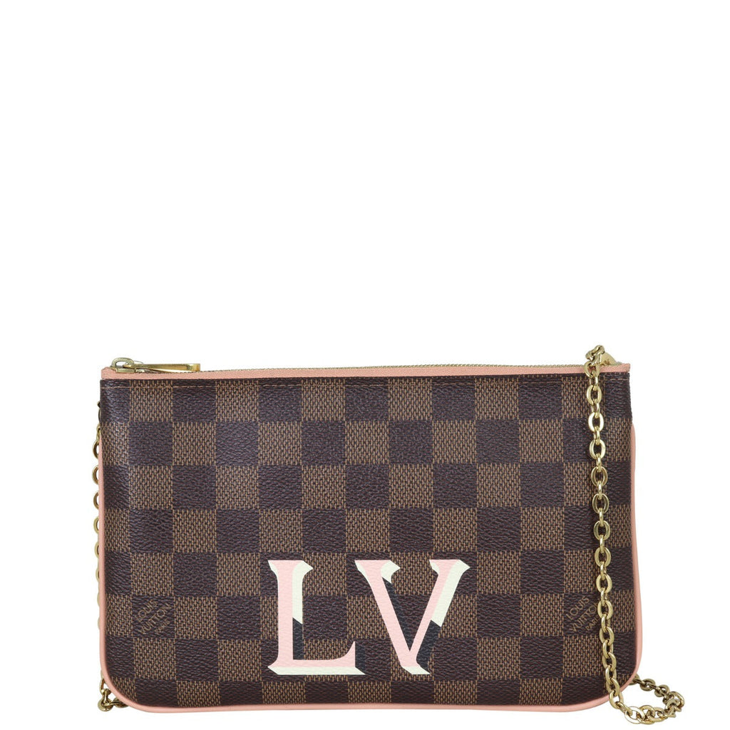Louis Vuitton Double Zip Pochette Damier Ebene