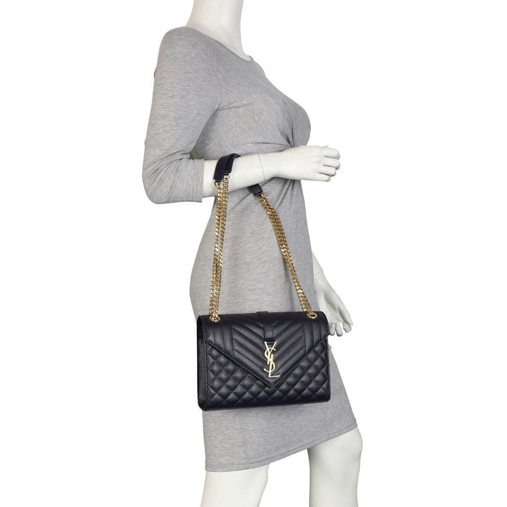 Saint Laurent Monogram Mix Matelasse Envelope Chain Bag Medium