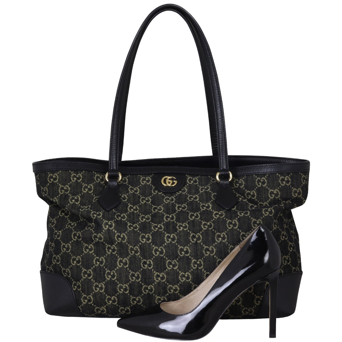 Gucci GG Denim Ophidia Tote Small