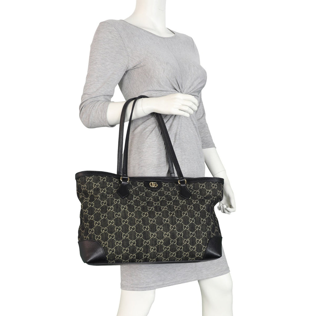 Gucci GG Denim Ophidia Tote Small