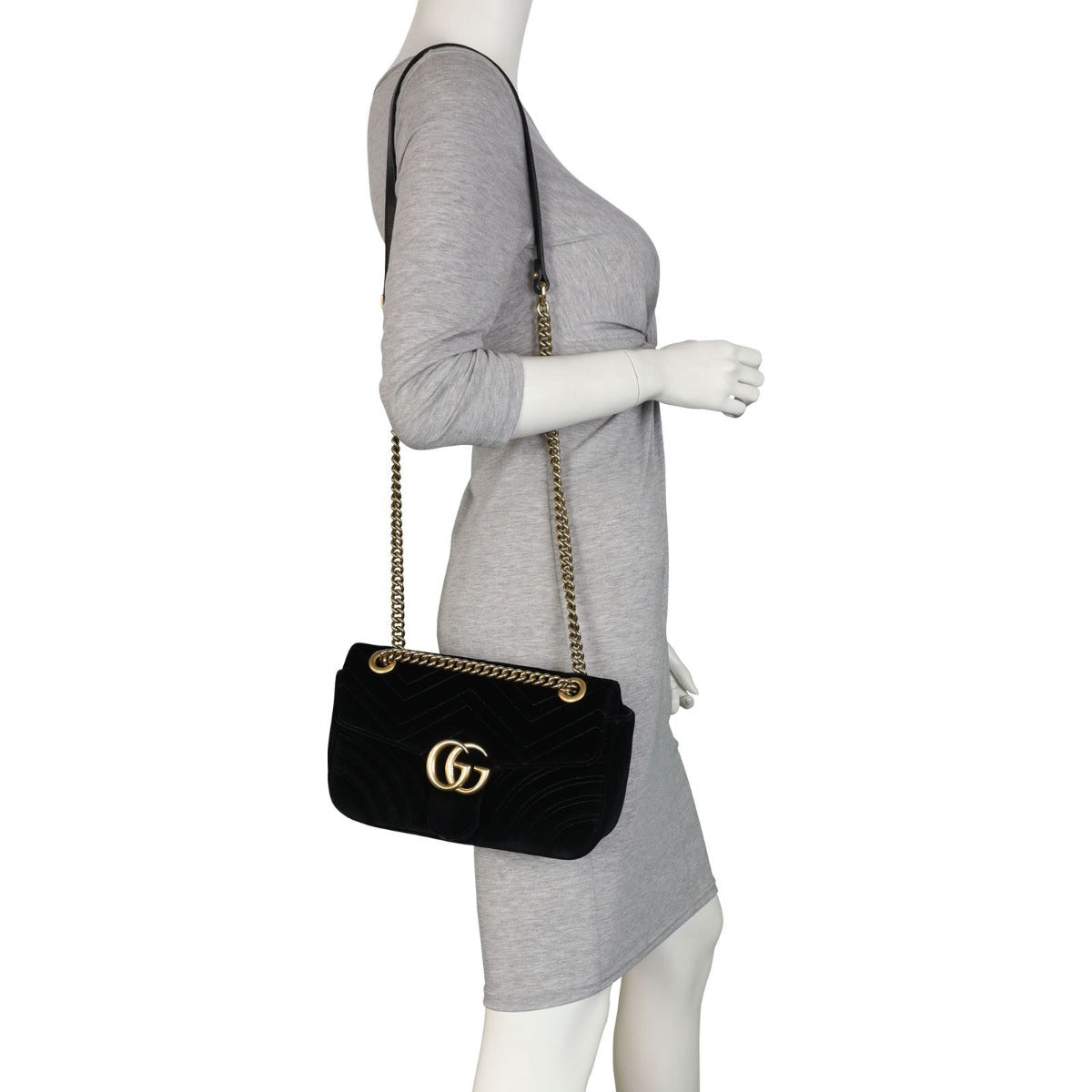 Gucci GG Marmont Small Velvet Shoulder Bag