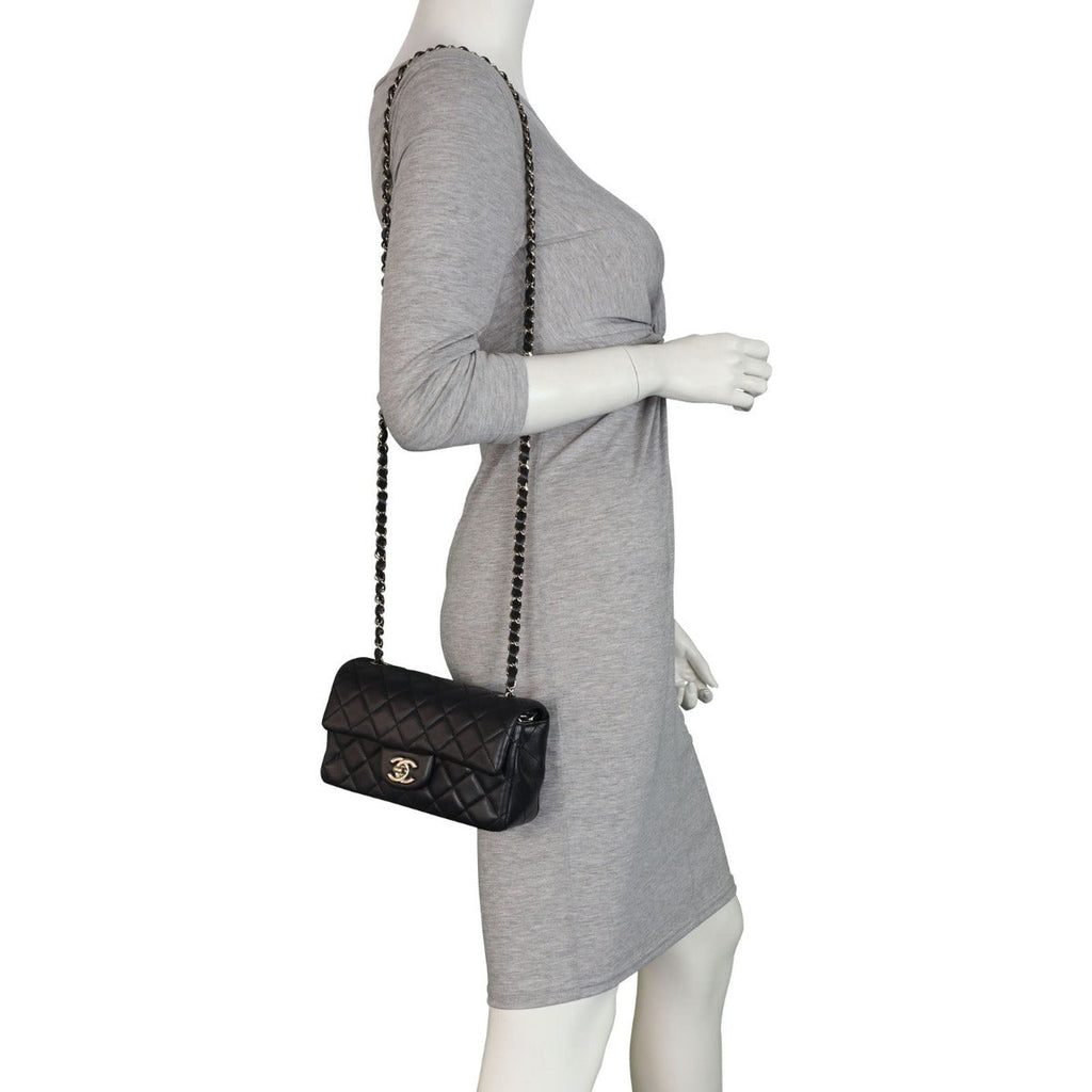 Chanel Classic Flap Mini Rectangular Bag | Black GHW