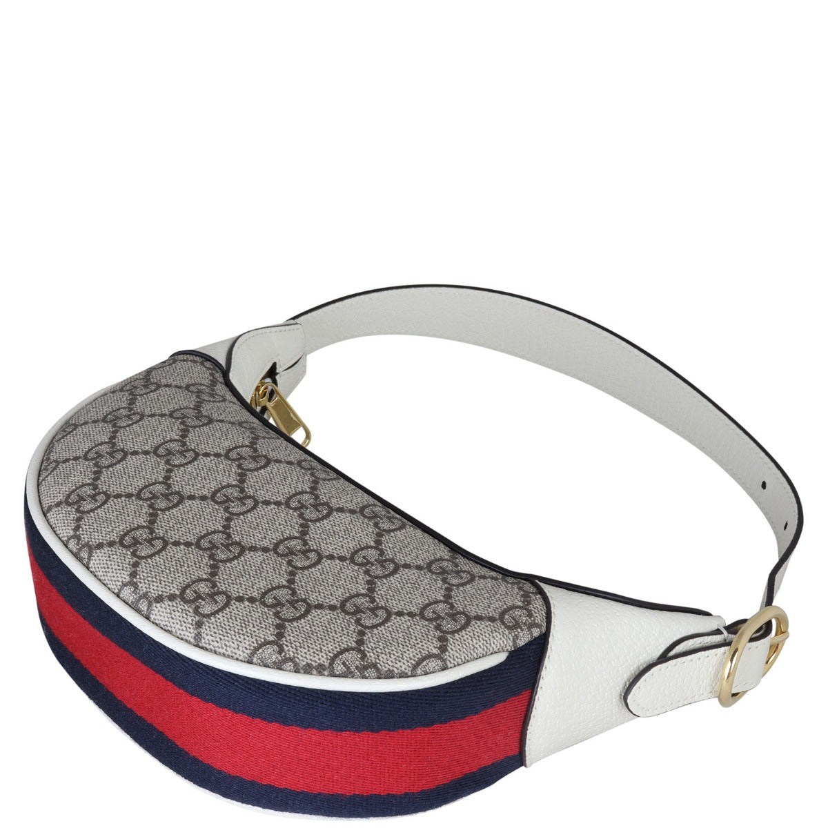 Gucci Ophidia GG Supreme Mini Crescent Shoulder Bag
