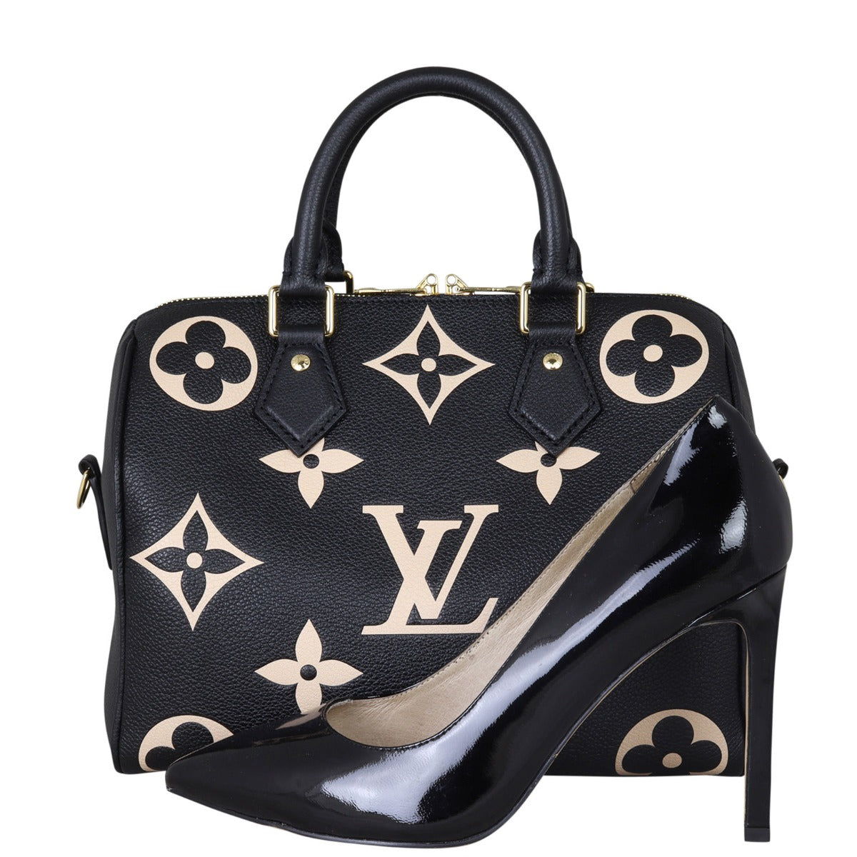Louis Vuitton Speedy 25 Bandouliere Monogram Empreinte Giant Bicolour