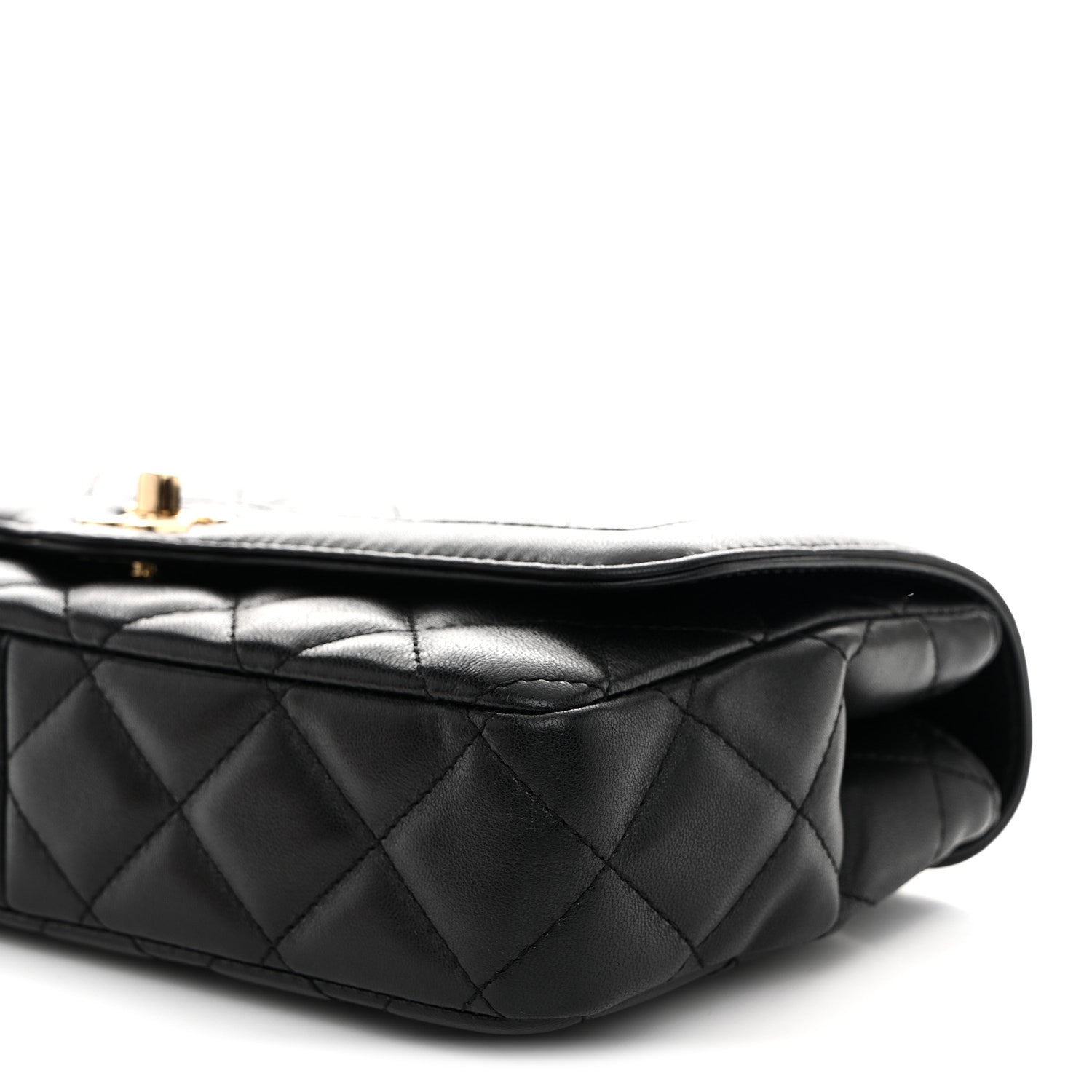 Lambskin Quilted Small Flap Bag Black