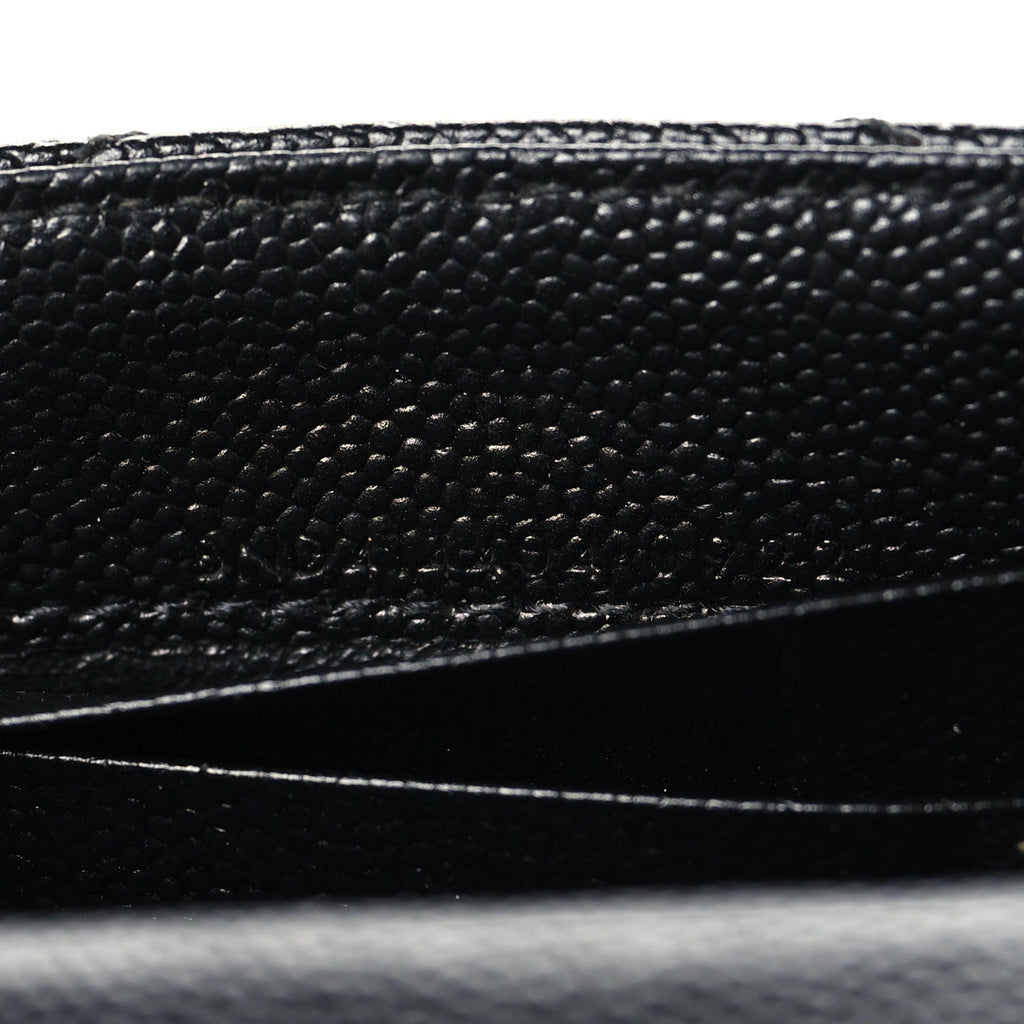 Grain De Poudre Matelasse Chevron Small Monochrome Monogram Envelope Wallet Black