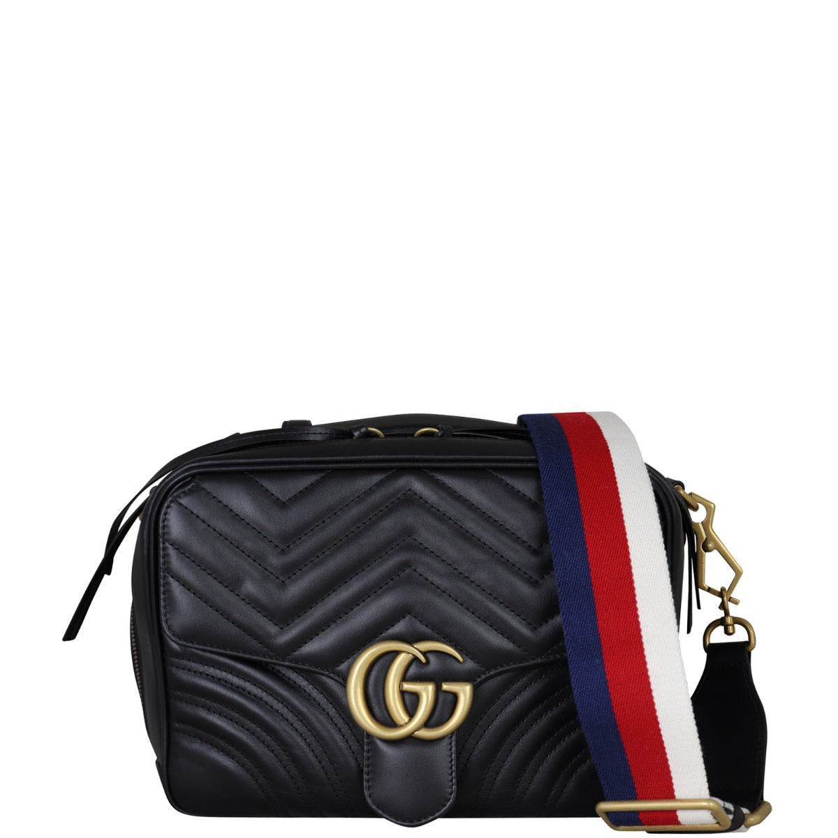 Gucci GG Marmont Zip Around Top Handle Camera Bag Small