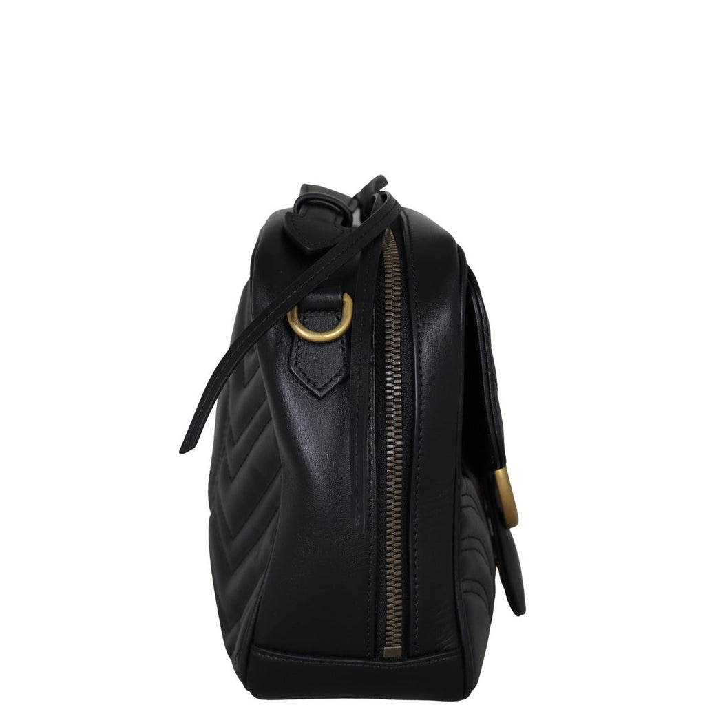 Gucci GG Marmont Zip Around Top Handle Camera Bag Small