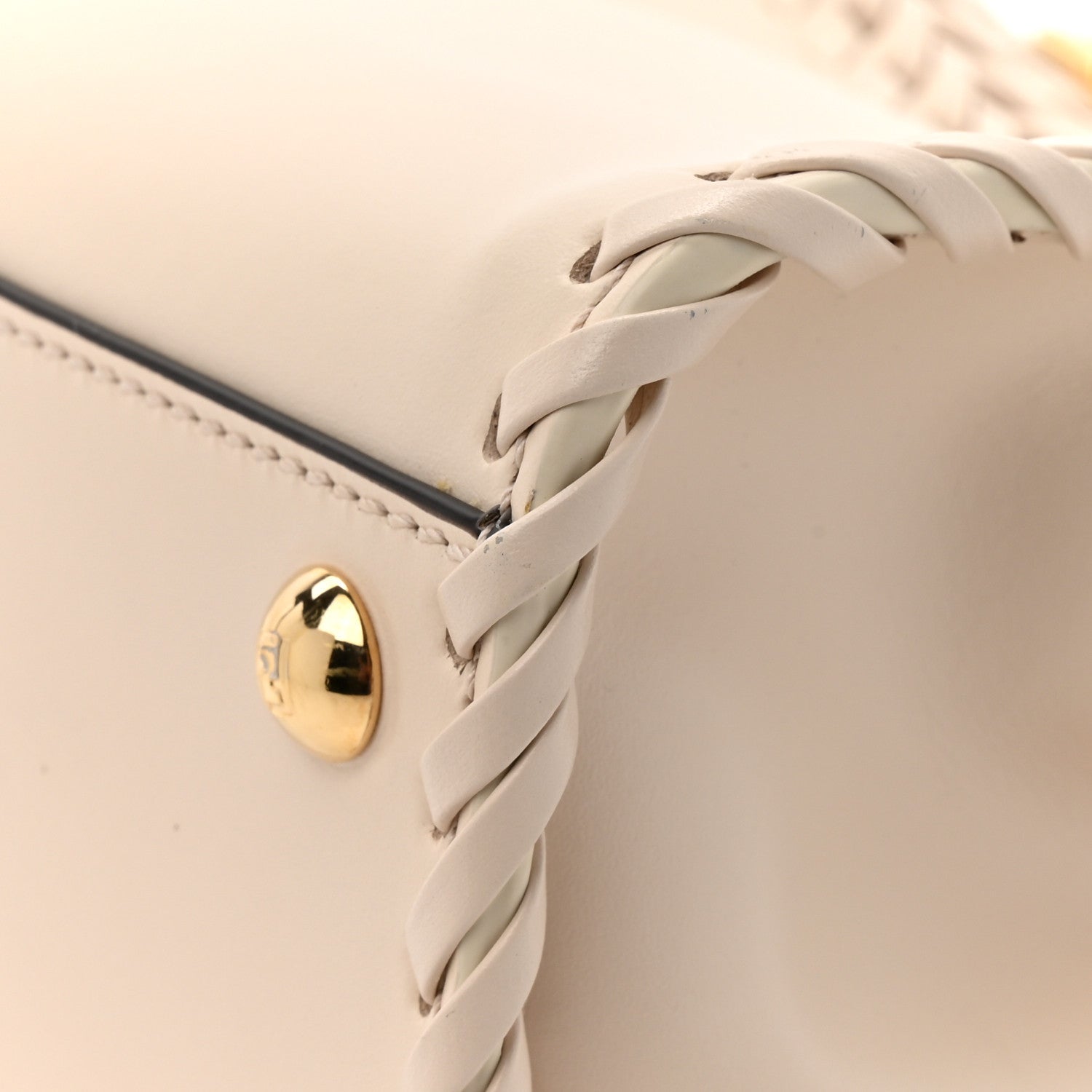 Nappa Interlace Mini Peekaboo Iconic Satchel Camelia