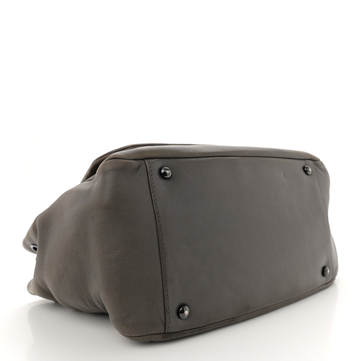 Lambskin Studded Accordion CC Flap Grey