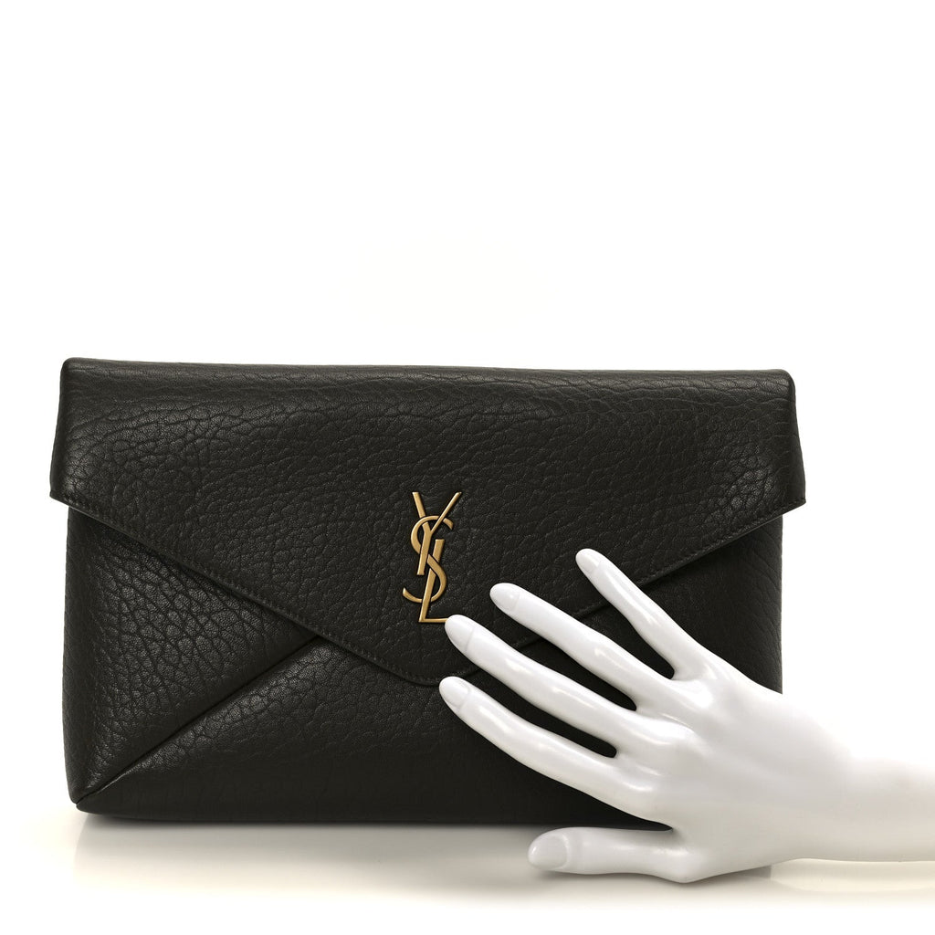 Lambskin Large Cassandre Envelope Pouch Light Musk