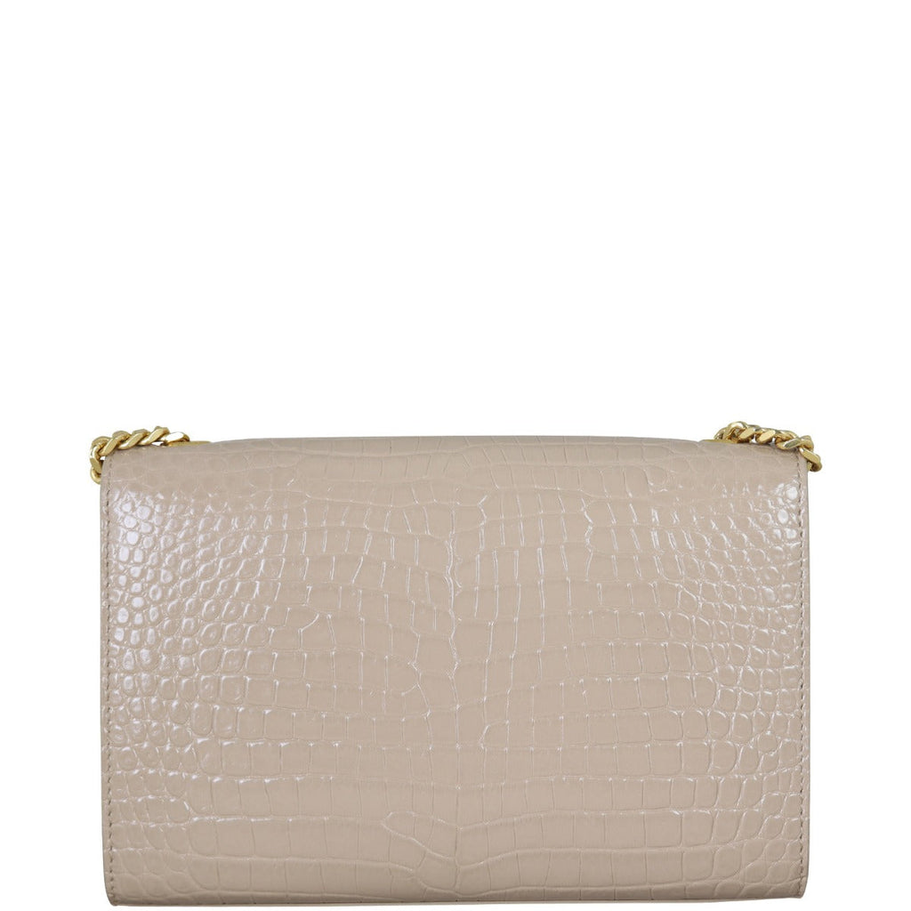 Saint Laurent Kate Tassel Chain Bag Small Croc-Embossed