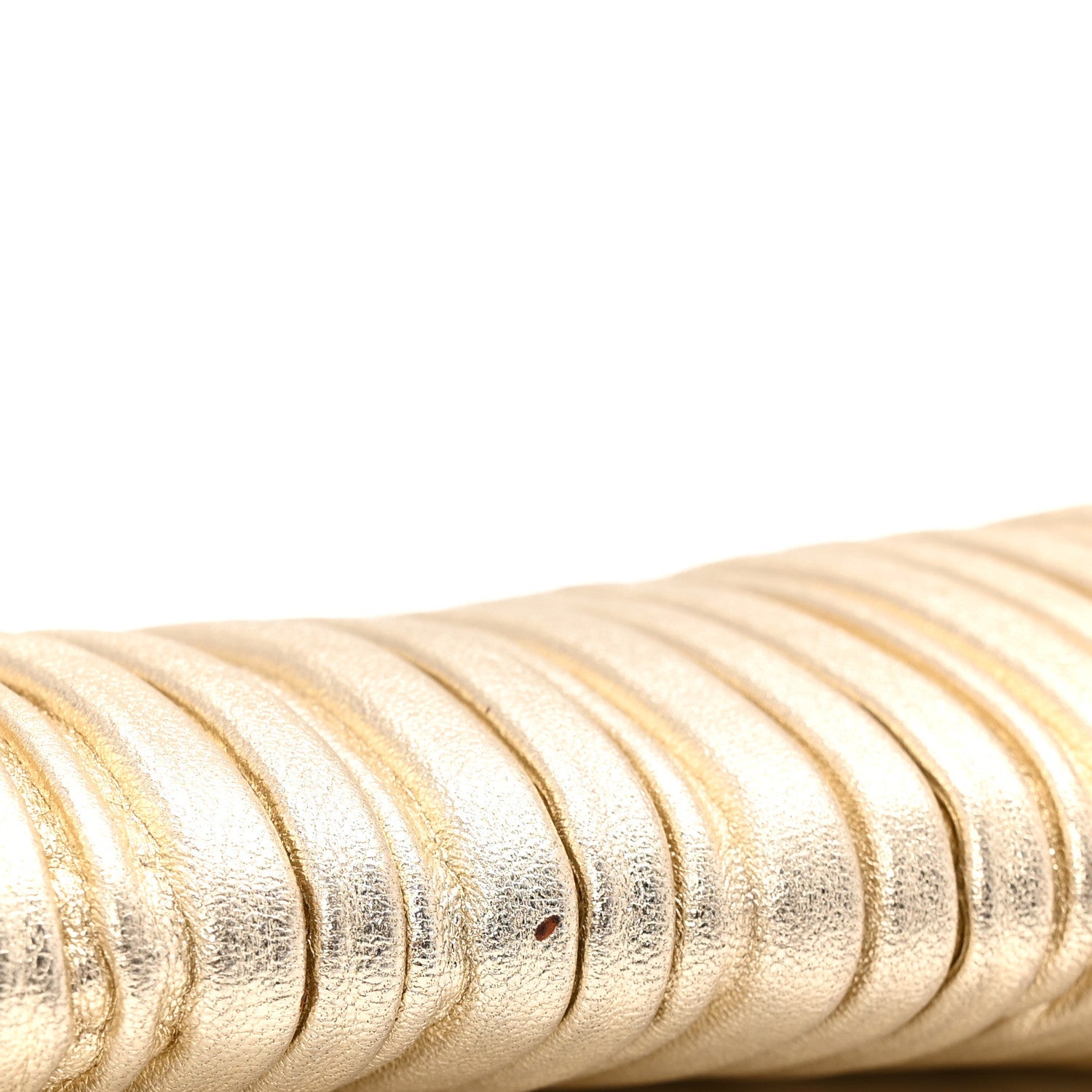 Metallic Nappa Plisse Long Clutch Gold