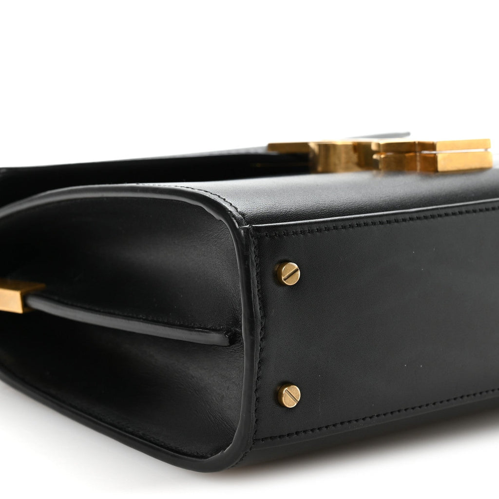 Calfskin Mini Classic Monogram Cassandra Top Handle Black