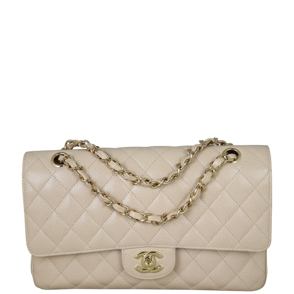 Chanel Classic Double Flap Medium | Beige Caviar