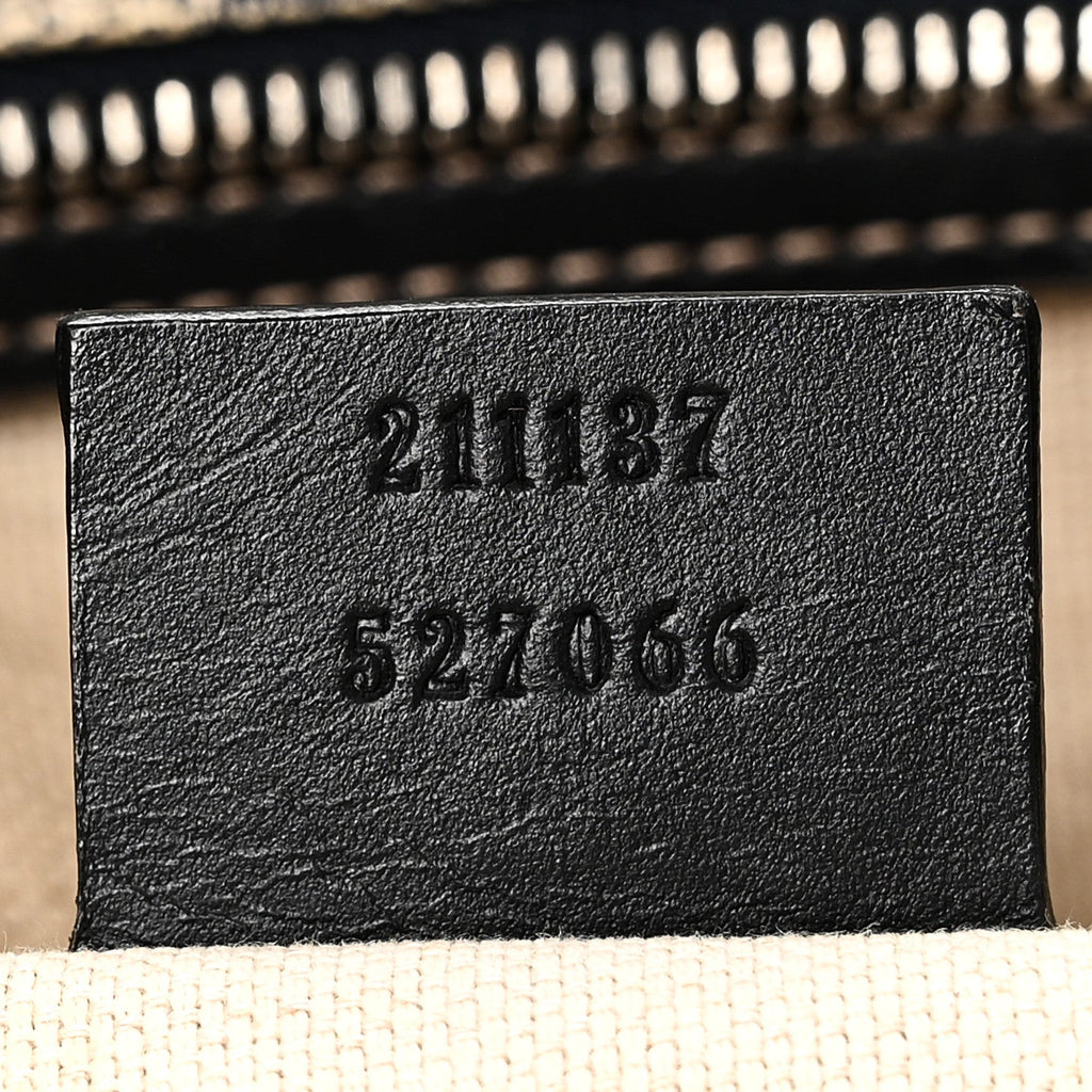 GG Supreme Monogram Medium Zippered Shopping Tote Navy