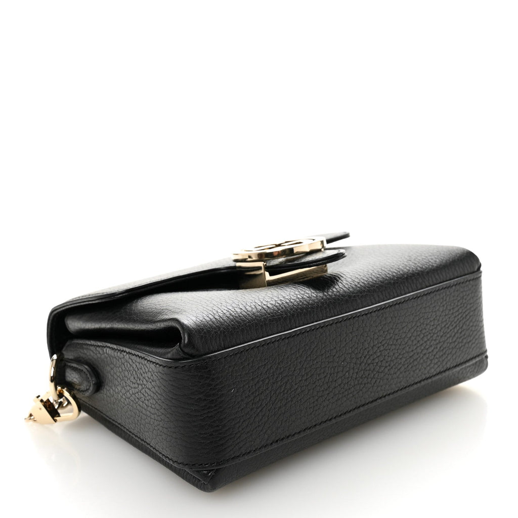 Dollar Calfskin Interlocking G Crossbody Bag Black