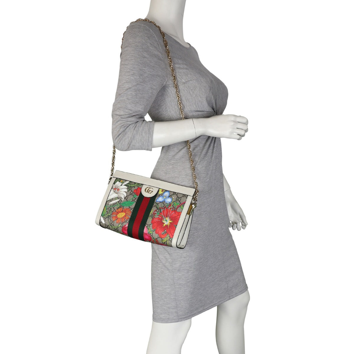 Gucci Ophidia GG Supreme Flora Small Shoulder Bag