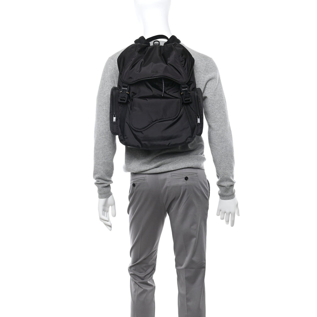 Nylon Saddle Backpack Black