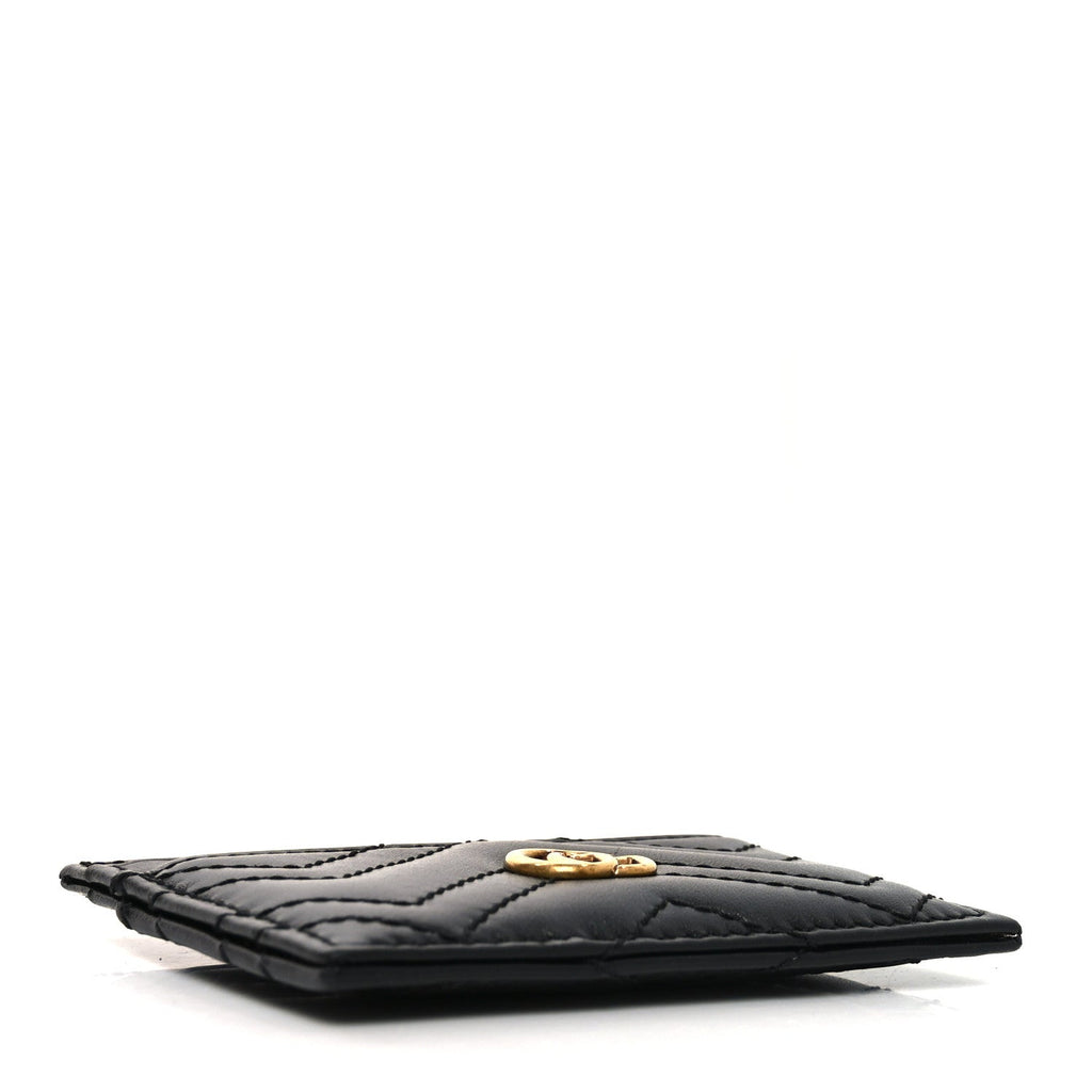 Calfskin Matelasse GG Marmont  Holder Black