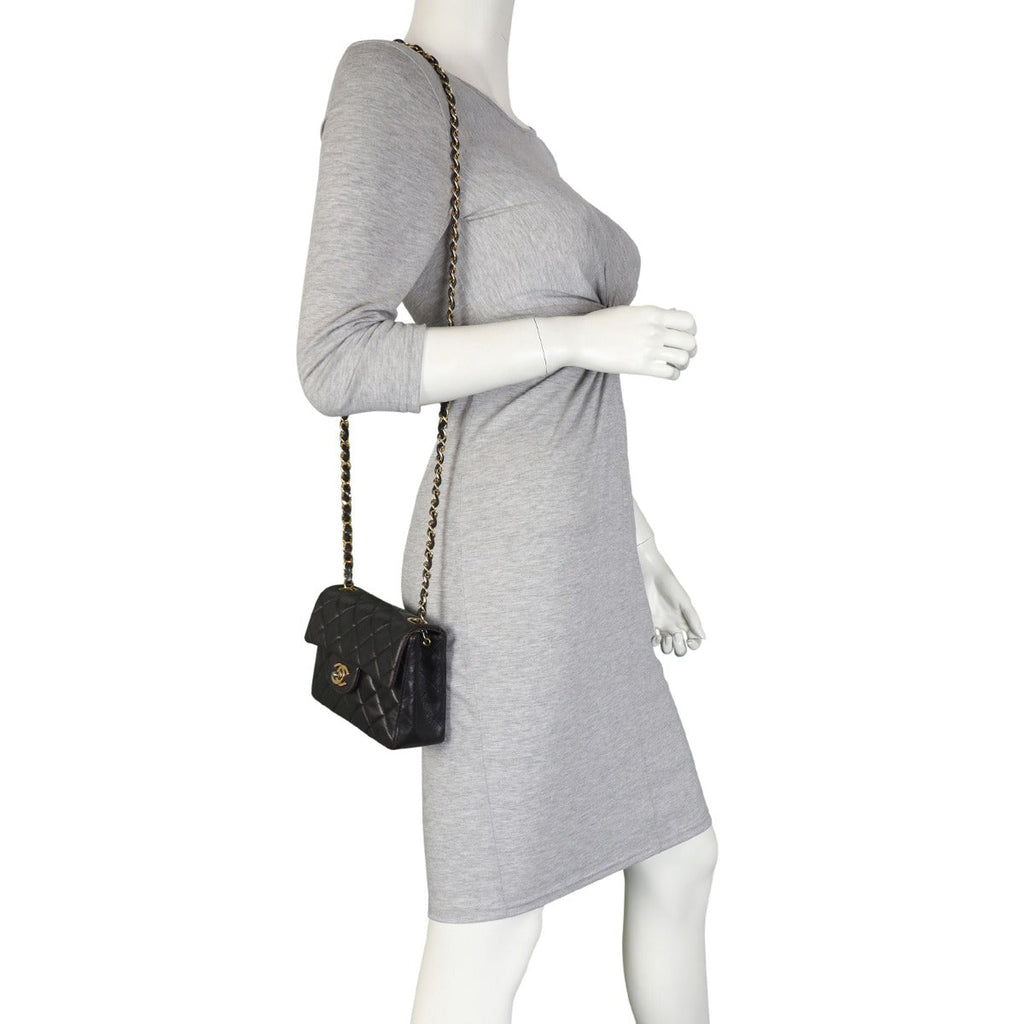 Chanel Classic Flap Mini Square | Black Quilted Lambskin