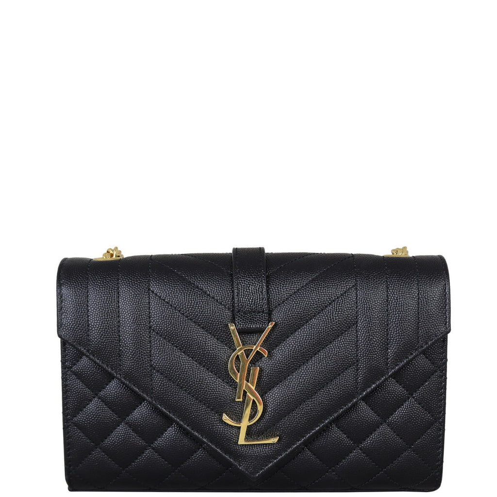 Saint Laurent Monogram Mix Matelasse Envelope Chain Bag Small