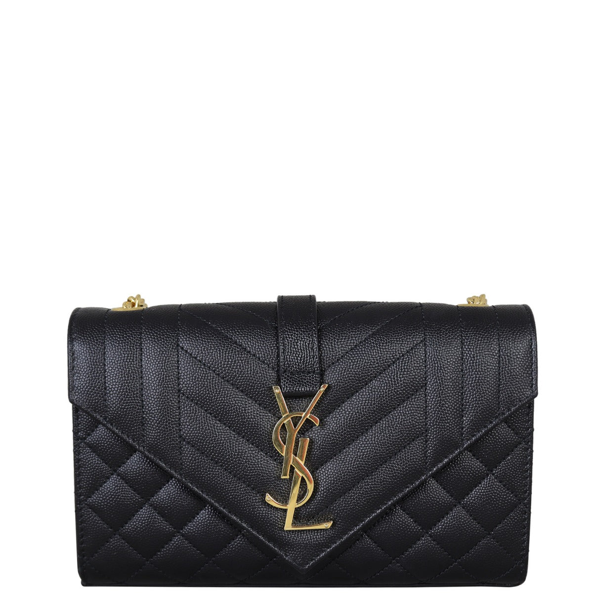 Saint Laurent Monogram Mix Matelasse Envelope Chain Bag Small