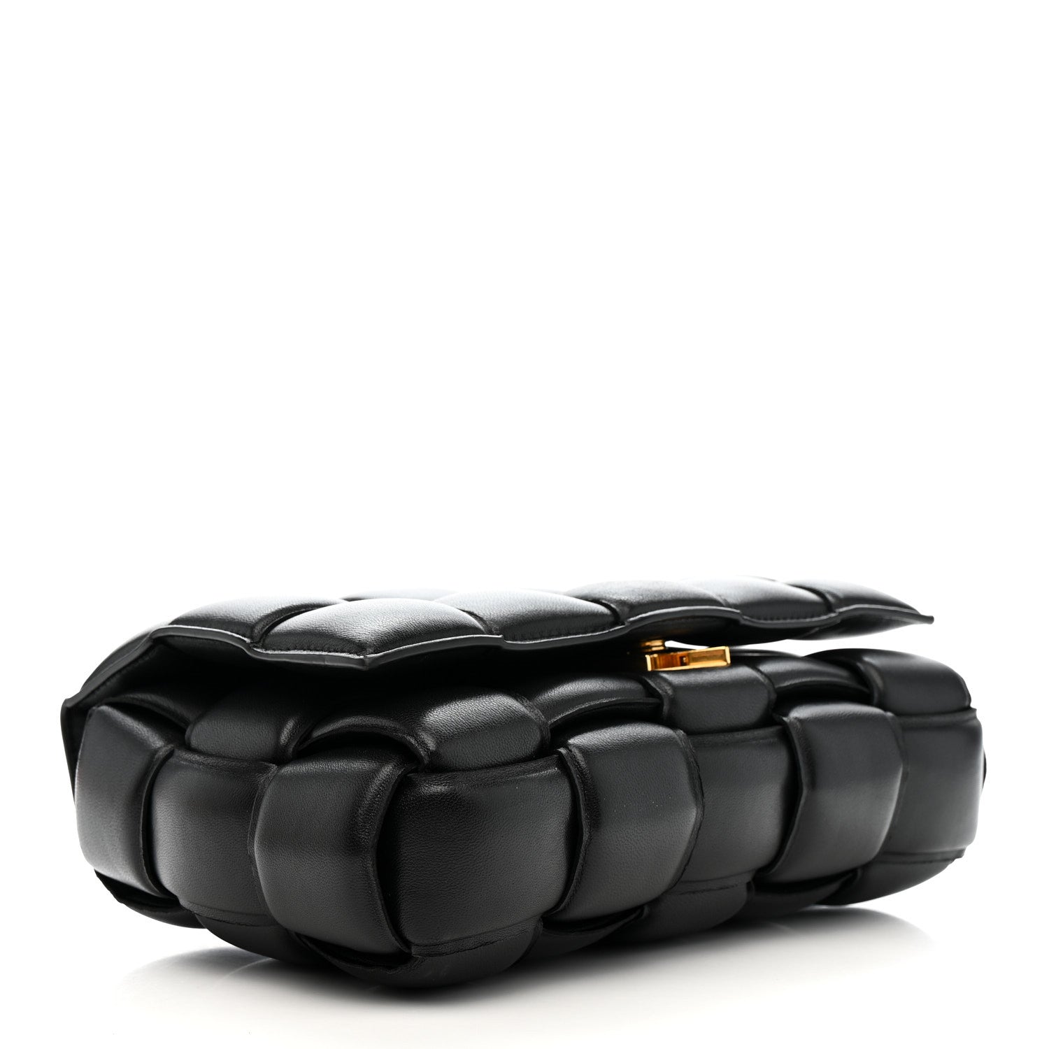 Nappa Maxi Intreccio Padded Cassette Crossbody Bag Black