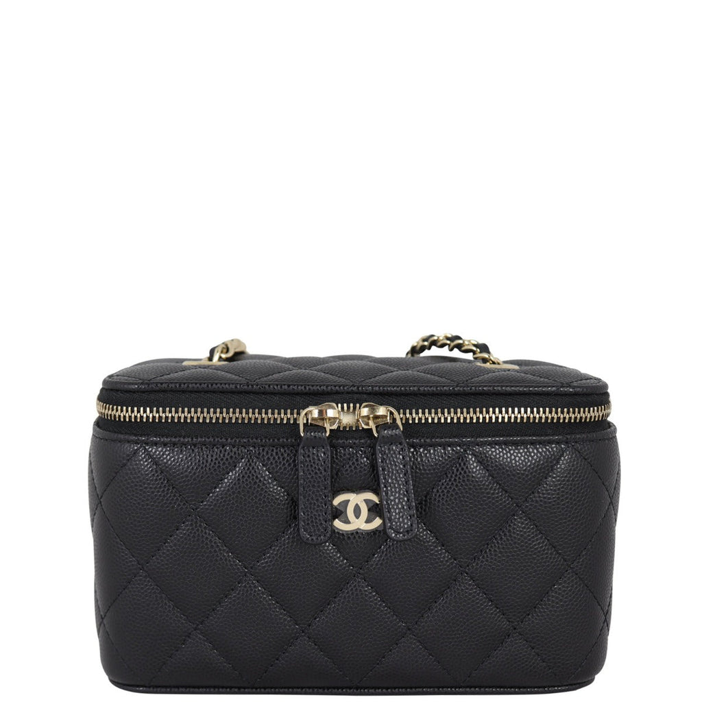 Chanel Vanity Case with Chain | Black Caviar
