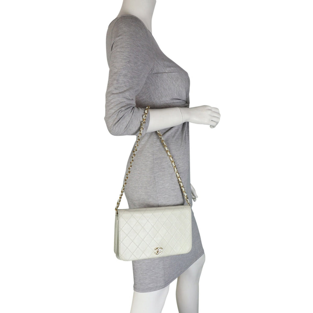 Chanel CC Full Flap Bag Small | White