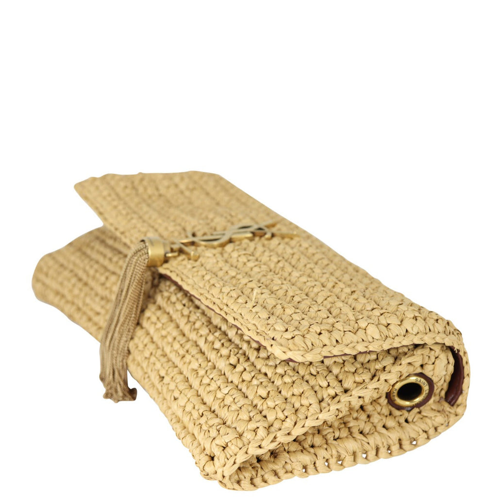 Saint Laurent Kate 99 Tassel Chain Bag Raffia