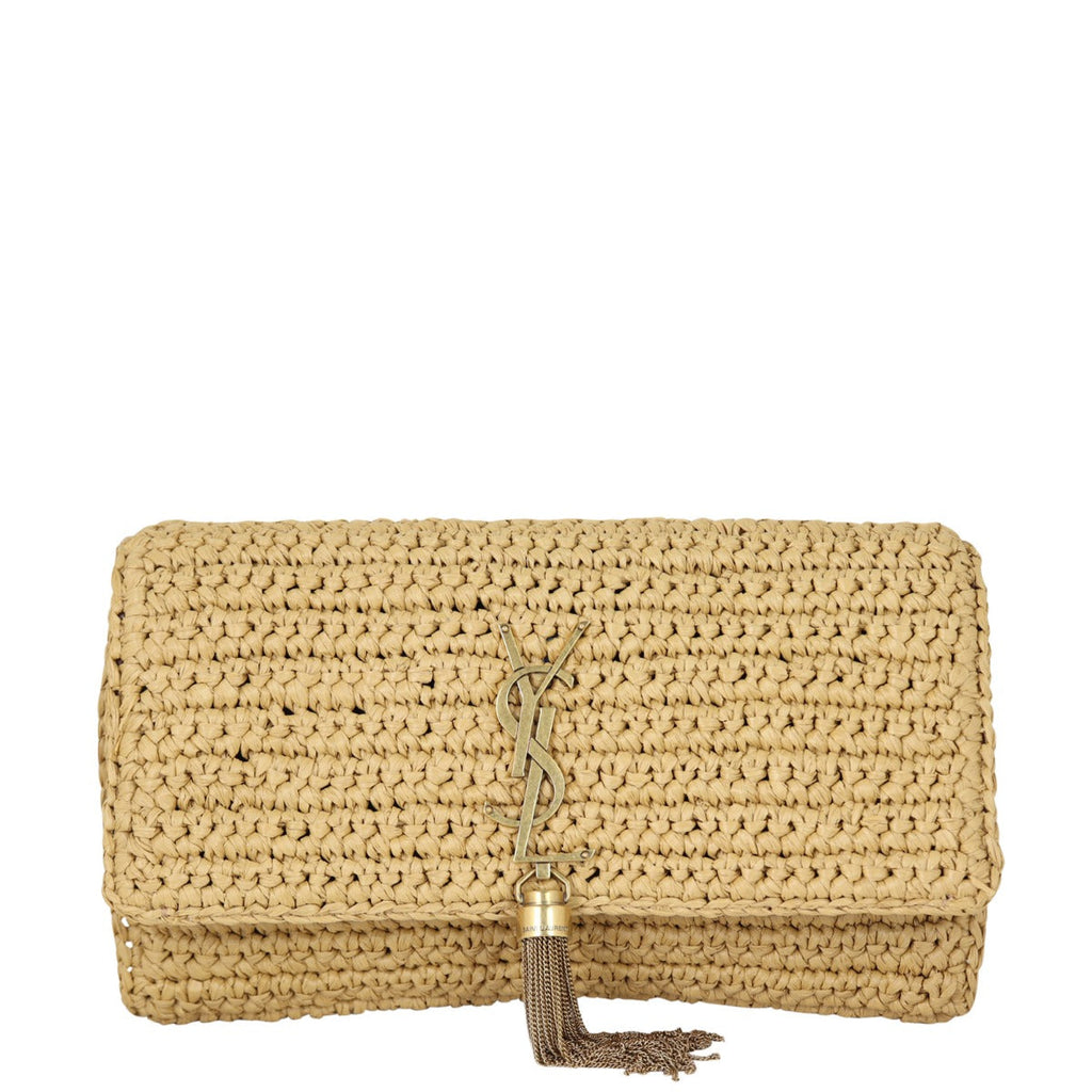 Saint Laurent Kate 99 Tassel Chain Bag Raffia