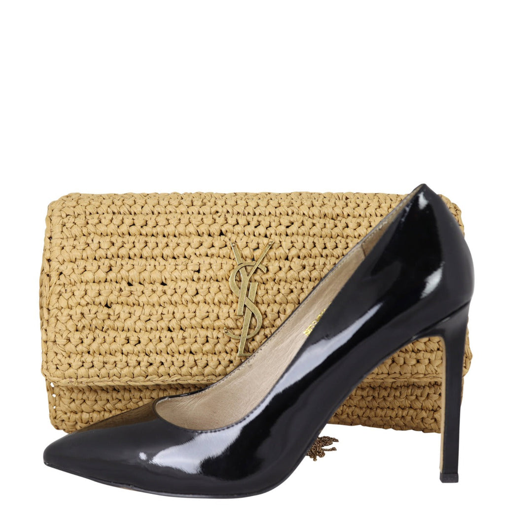 Saint Laurent Kate 99 Tassel Chain Bag Raffia