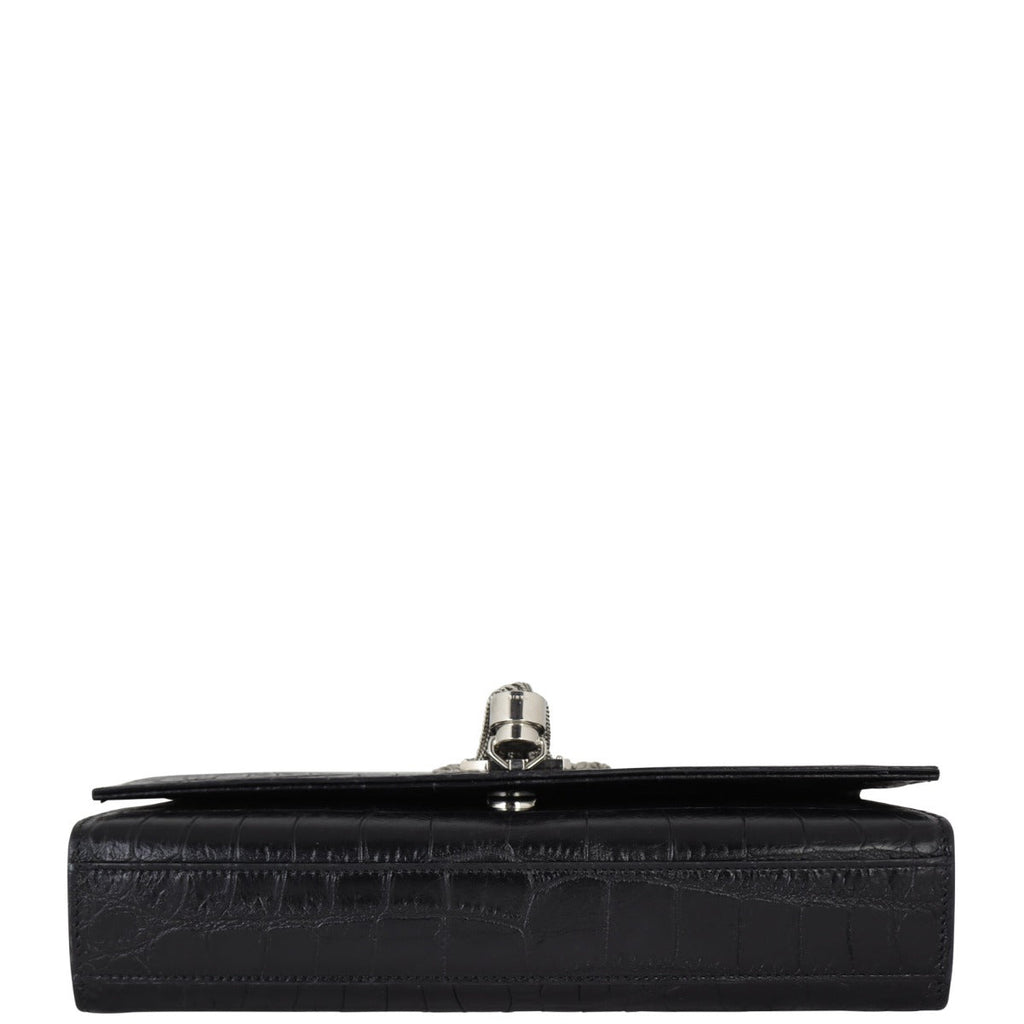 Saint Laurent Kate Tassel Chain Bag Medium Croc-Embossed