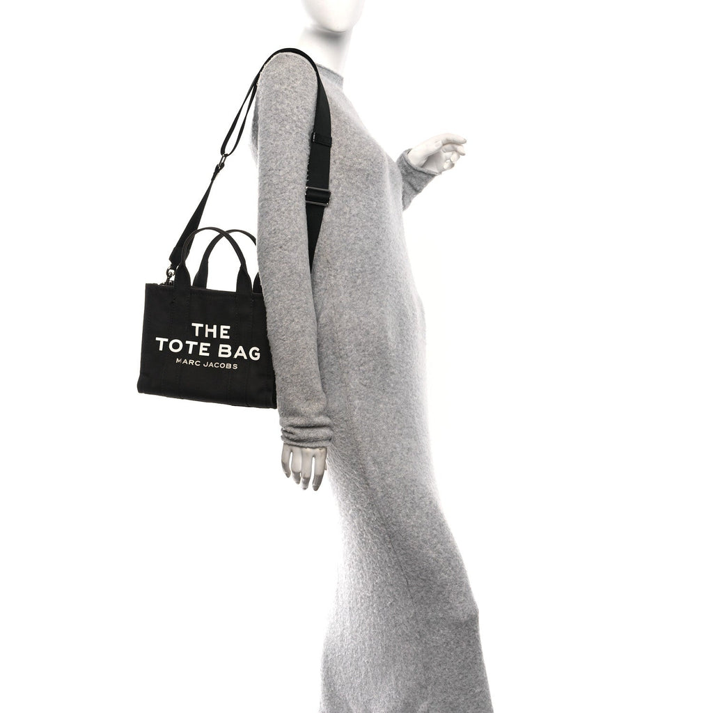 Cotton Canvas Small The Traveler Tote Bag Black