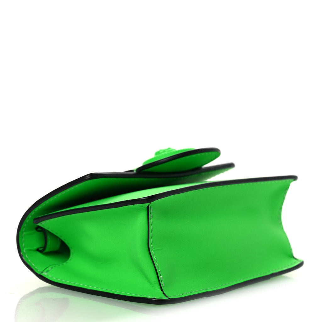 Calfskin Rubber Medusa Shoulder Bag Lime