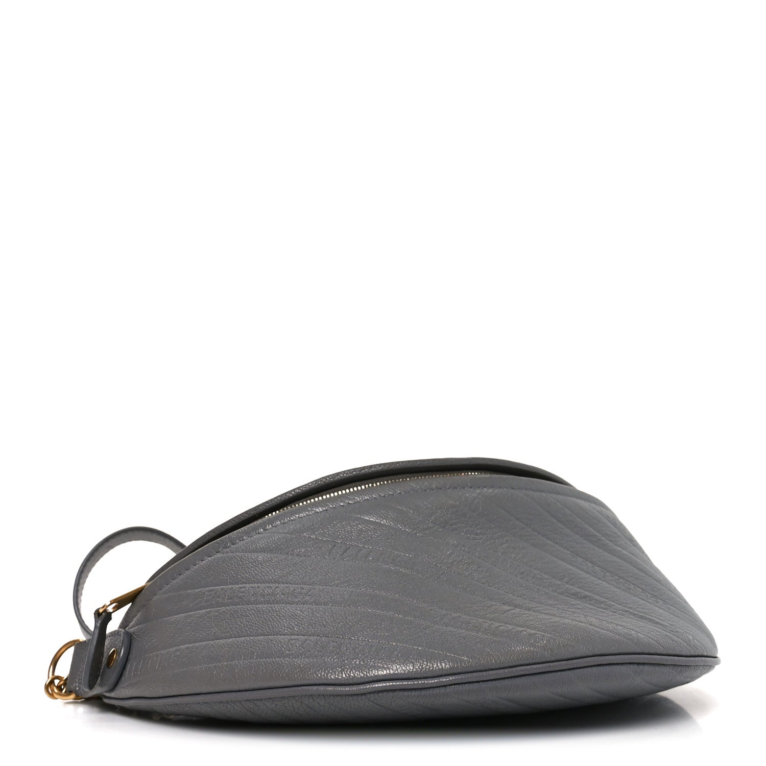 Shiny Goatskin Allover Logo Embossed XS Souvenir Belt Bag Gris