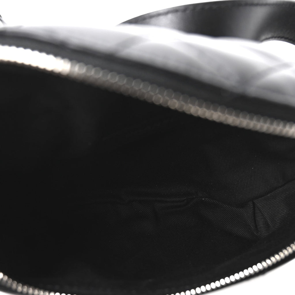 Calfskin Quilted Uniform Waist Belt Bag Black