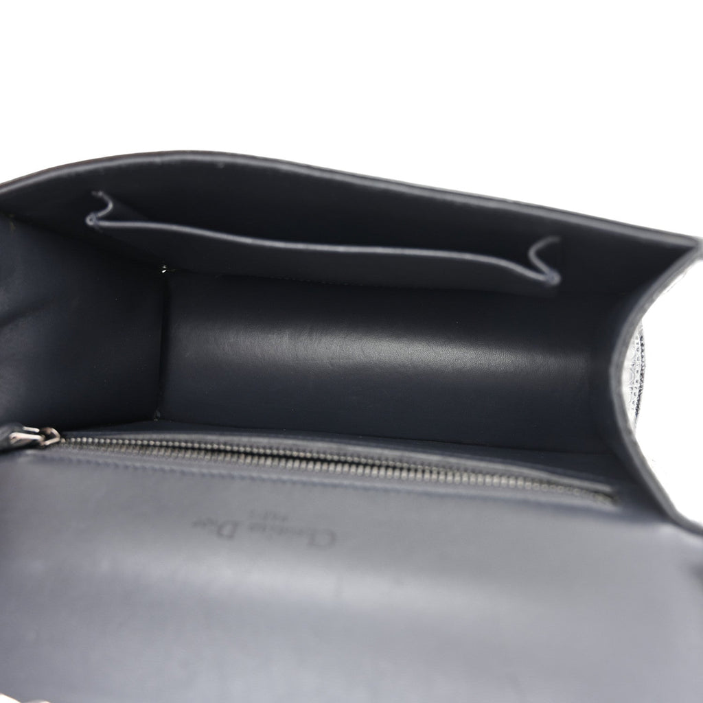 Metallic Patent Micro-Cannage Medium Diorama Flap Bag Onyx Black