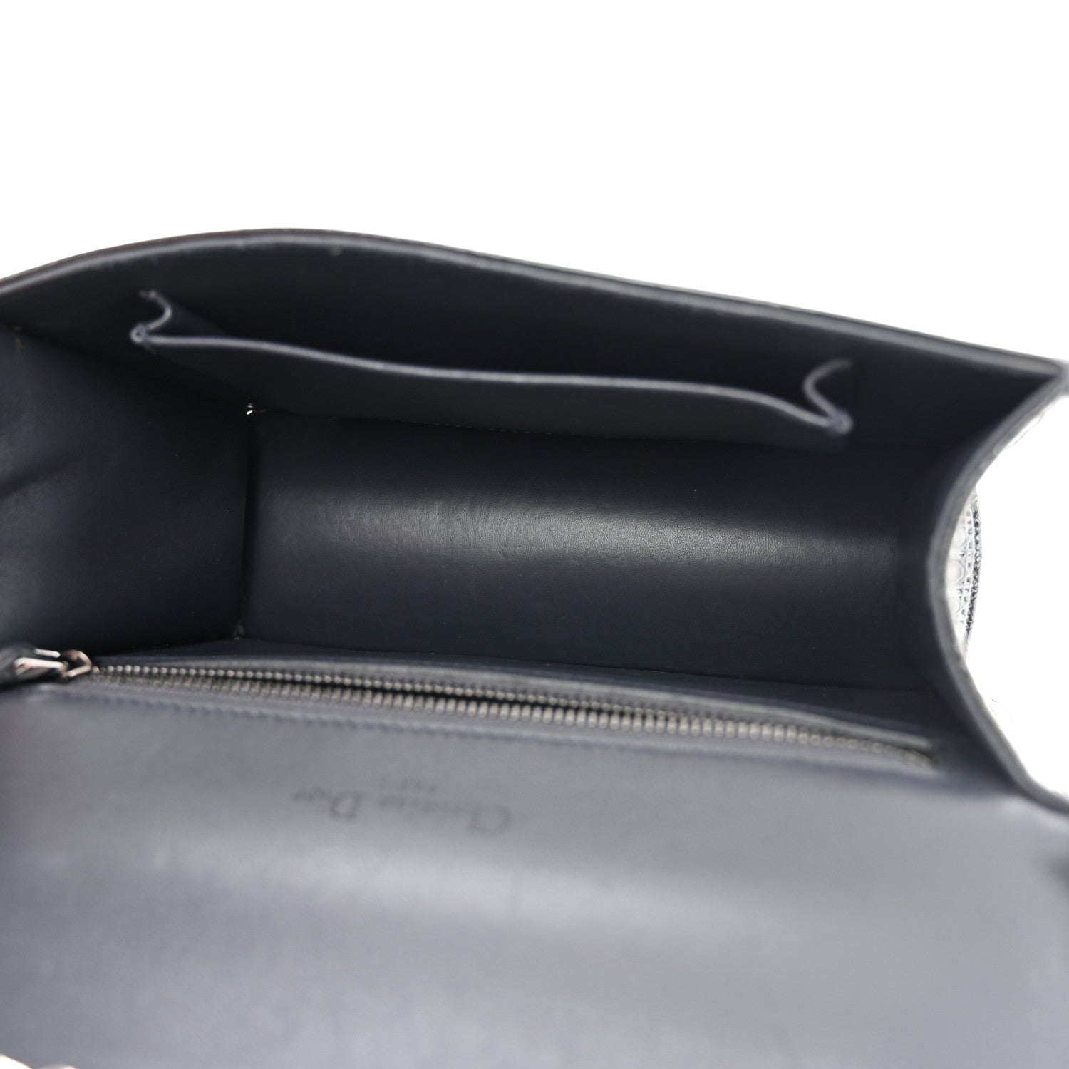 Metallic Patent Micro-Cannage Medium Diorama Flap Bag Onyx Black