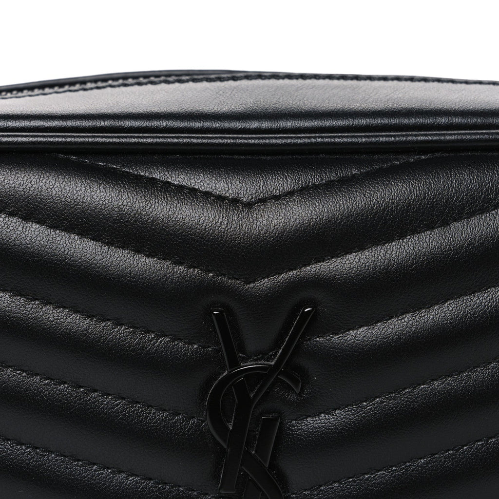 Calfskin Matelasse Monochrome Monogram Mini Lou Camera Bag Black
