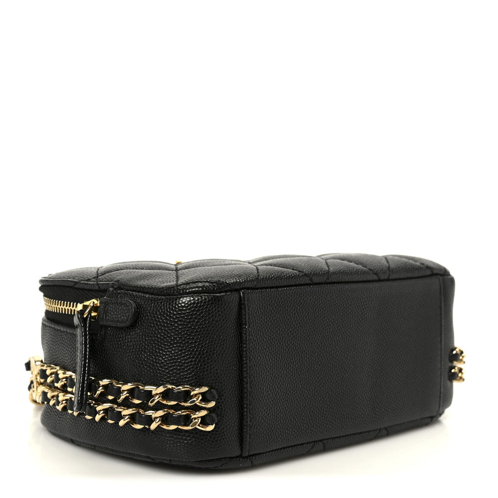Caviar Quilted Mini CC You Camera Case Black